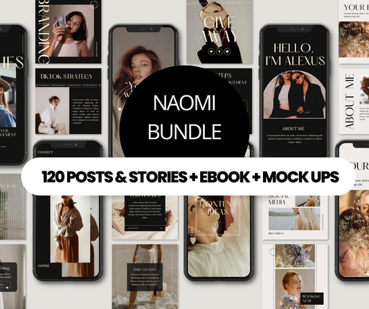 NAOMI Bundle - 120 POSTS & STORIES + EBOOK + MOCKUPS
